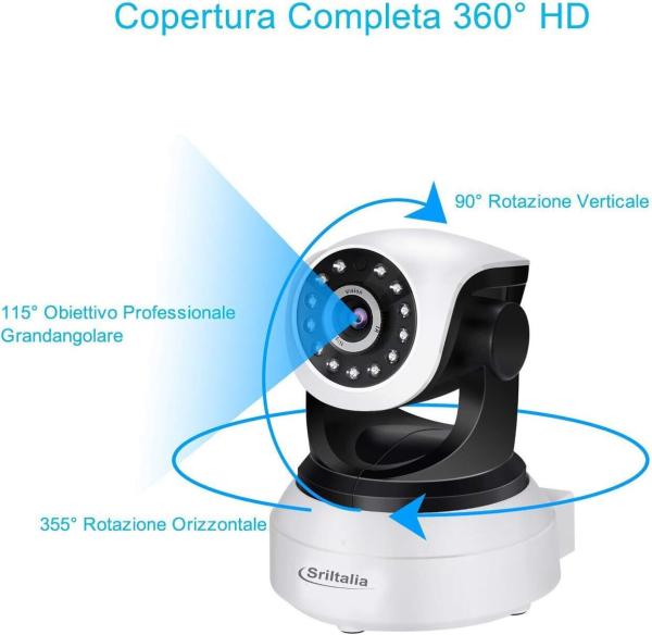 Sricam Italia SP017-S IP-Kamera-HD-Überwachungskamera, 3MP, kabellose P2P-Kamera