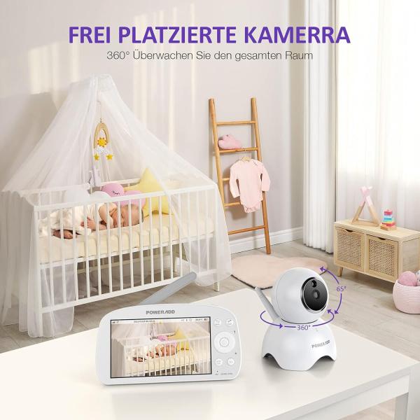 Babyphone mit Kamera 5,5 Zoll Video Baby Monitor 720P HD Farbdisplay, VOX Modus