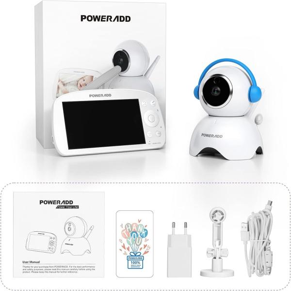 Babyphone mit Kamera 5,5 Zoll Video Baby Monitor 720P HD Farbdisplay, VOX Modus