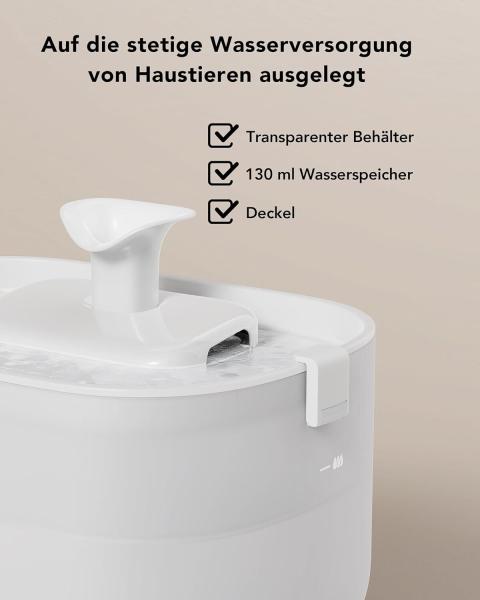 Trinkbrunnen für Katze Haustiere Kabellos mit Bewegungsmelder, 2,5L Dockstream
