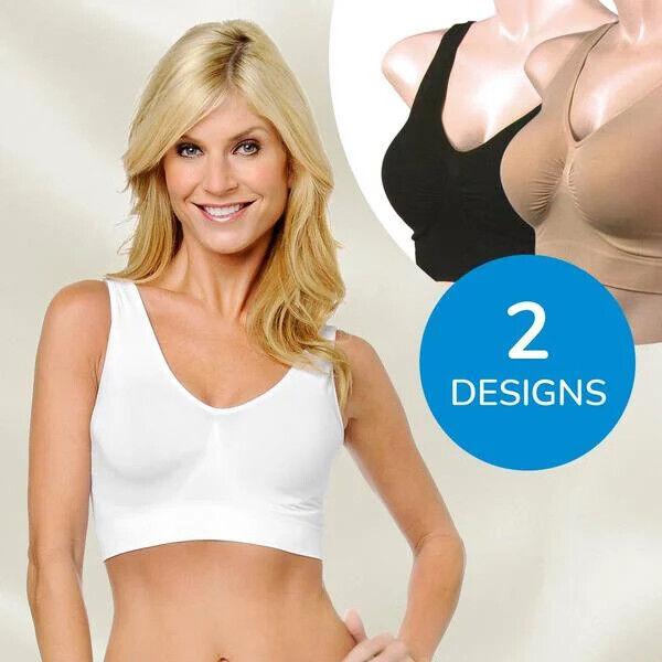 Ahh Bra 3er Set - Größe XXXL Schwarz, Weiß, Hautfarben Damen BH bei 30° Waschbar