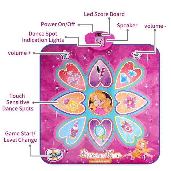 Tanzmatte LED Musikmatte Musik Lichter Bewegung für Kinder +4 Jahre