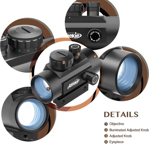 Softair Red Dot Visier für 20mm/22mm Schiene Leuchtpunktvisier Rotpunktvisier