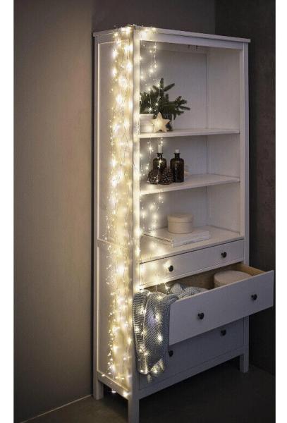 LED-Lichterbündel "Pearl" 160 LEDs, 2m Lichterkette Deko Wohnungsdekoration LED