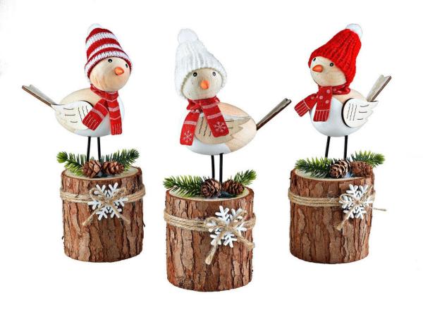 Dekofiguren "Vogeltreff" 3er-Set Advent Deko Weihnachtsdeko Wohnungsdekoration