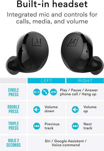 MEE audio, X10 Truly Wireless In-Ear-Kopfhörer mit ergonomischem Design, IPX5
