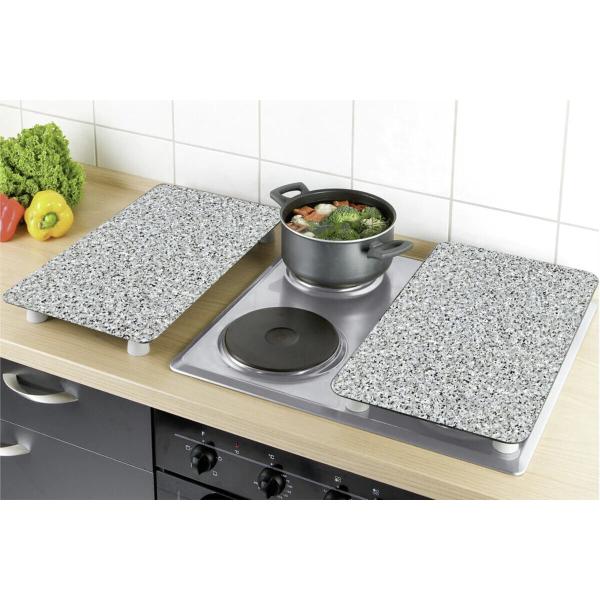 Wenko Glasabdeckplatte Universal Granit-Optik 2er Set, für alle Herdarten