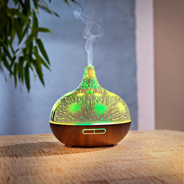 Aroma Diffuser Emotion LED Raumlicht Holz-Optik Farbwechsel