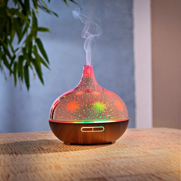 Aroma Diffuser Emotion LED Raumlicht Holz-Optik Farbwechsel