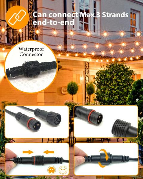 Lichterkette für den Außenbereich, Außen-Lichterkette, G40, 12,5m, 25 Lichter