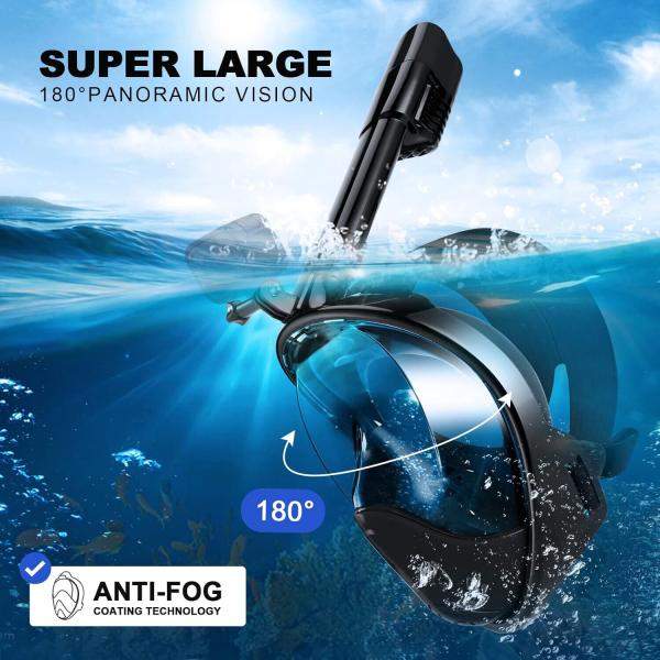 Schnorchelset Schnorchelvollmaske + Kamerahalterung Verstellbare Schwimmflossen