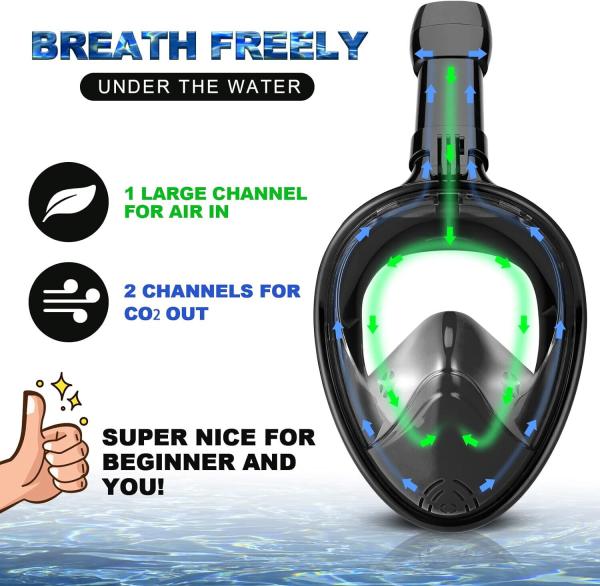 Schnorchelset Schnorchelvollmaske + Kamerahalterung Verstellbare Schwimmflossen