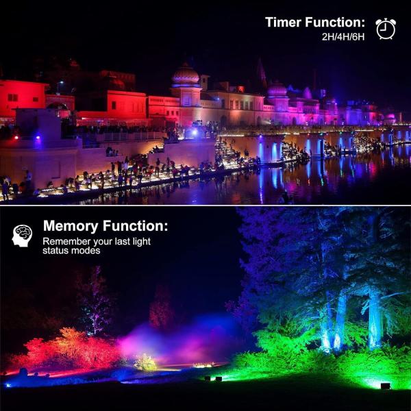 25W RGB Strahler Mit Fernbedienung 2 Modi 12 Farben Memory-Funktion RGB Fluter