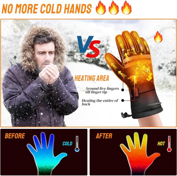 Beheizte Handschuhe Herren Damen Beheizbare Handschuhe Winterhandschuhe Größe XL