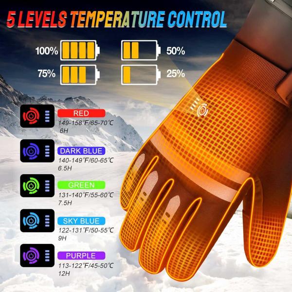 Beheizte Handschuhe Herren Damen Beheizbare Handschuhe Winterhandschuhe Größe XL