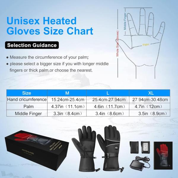 Beheizte Handschuhe Herren Damen Händewärmer Outdoor Winterhandschuhe Größe L