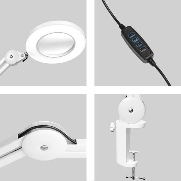 LED Lupenleuchte Lupenlampe Arbeitsplatzlampe Kosmetiklampe Dimmbar Vergrößerung