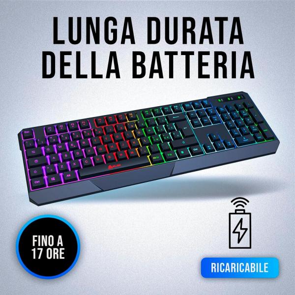 KLIM Chroma Wireless Gaming Tastatur RGB in Schwarz QWERTZ Layout