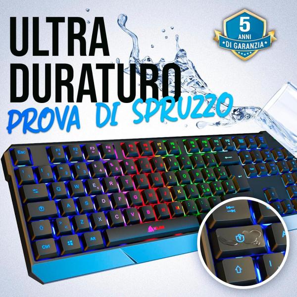 KLIM Chroma Wireless Gaming Tastatur RGB in Schwarz QWERTZ Layout