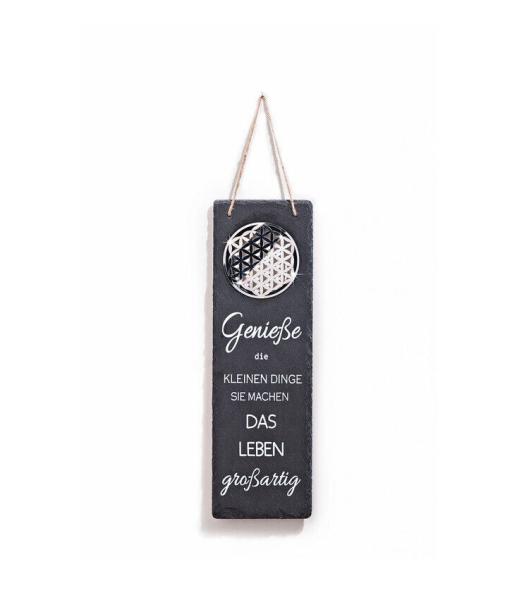 Schiefertafel "Blume des Lebens" Deko Wohnungsdeko Dekoration Hängedeko Wanddeko