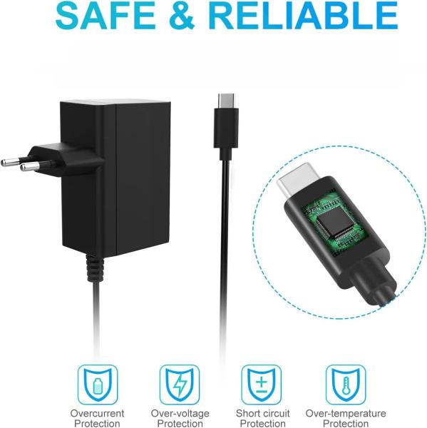 Ladegerät für NS Switch/Switch OLED/Switch Lite, innoAura Type-C AC Adapter