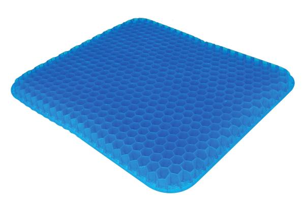 Gel Strukturkissen, blau mit schwarzem Bezug