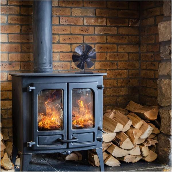 Holzofenventilator StoveFan Kaminventilator 6 Flügeln, Wärmebetriebener Lüfter