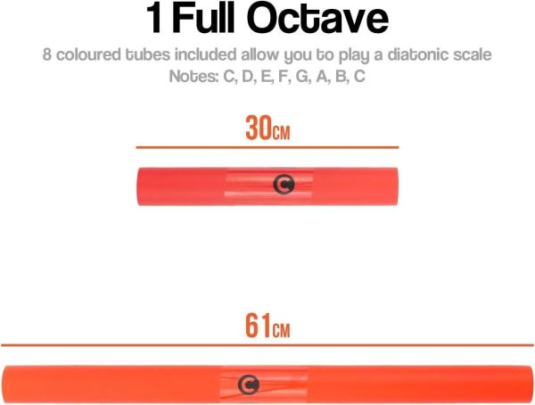 Boomwhackers Percussion Röhren-Set C-Dur, diatonische Skala, 8 Noten
