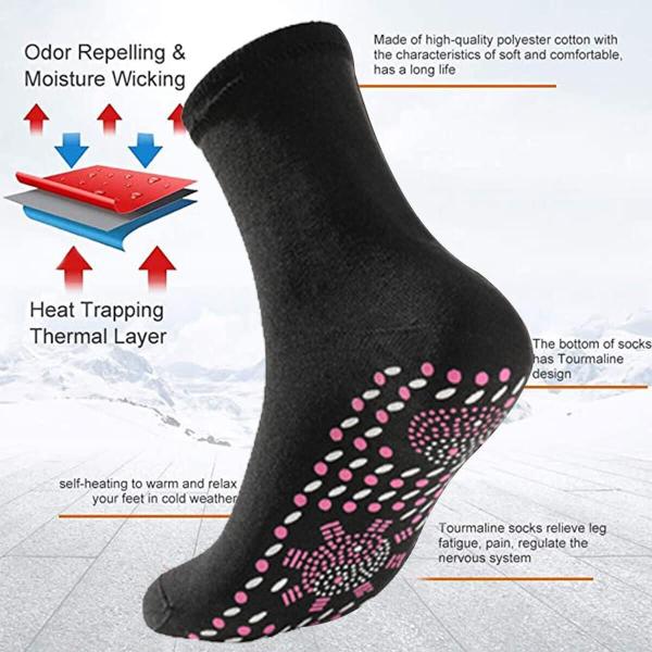Beheizbare Socken 4er Selbsterwärmende Socken Fußwärmer Heizsocken, Magnetsocken