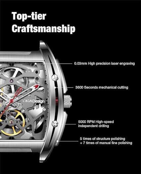 CIGA Design Automatik Uhr Herren - Z Serie Armbanduhr Mechanische Skelettuhr