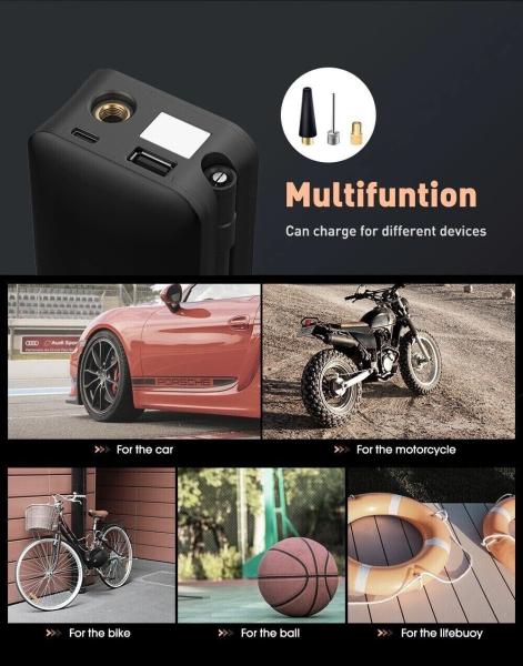 Mobiler Kompresser mit vielen Funktionen, ohne Schlauch