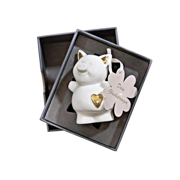 Geschenkset Glücksschwein Glücksbringer Porzellan Geschenk Glück