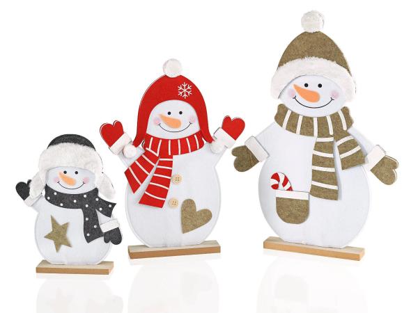 Deko-Figuren „Schneemannfamilie Frosti“ 3er-Set Weihnachtsdeko Advent Deko
