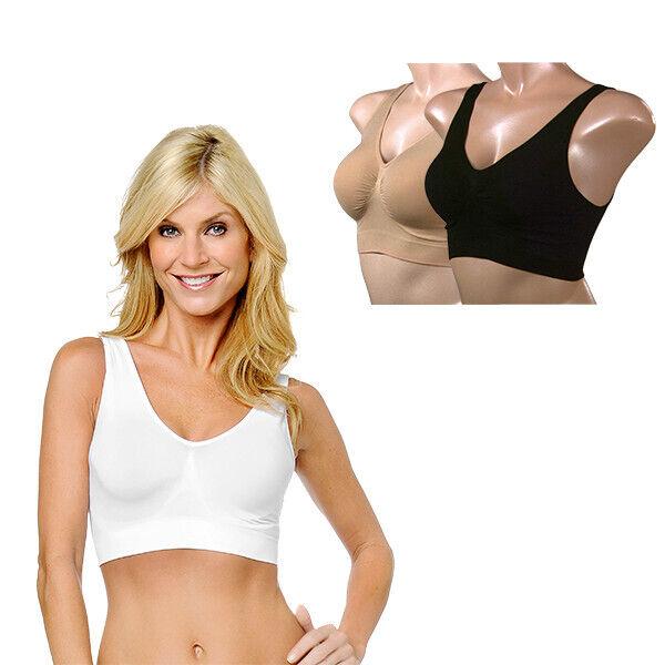 Ahh Bra 3er Set - Größe S - Schwarz, Weiß, Hautfarben Damen BH bei 30° Waschbar