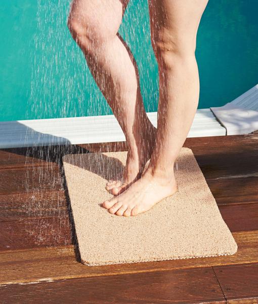 Aqua Grip Duschmatte Der sichere 2 in1 Dusch-Teppich Badematte rutschfest beige