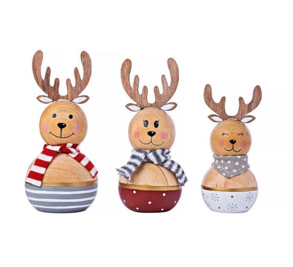 Dekofiguren Rentierfamilie "Waldi" 3er-Set Weihnachten Advent Weihnachtsdeko