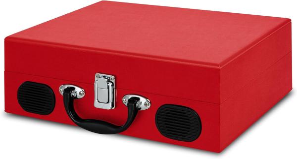 ION Audio Vinyl Transport Tragbarer Retro Kofferplattenspieler in Rot