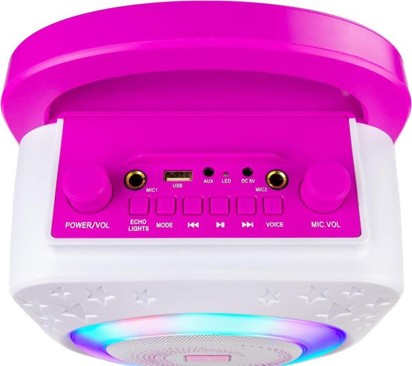 RockJam Party Karaoke-Maschine mit Bluetooth Karaoke-Anlagen LED in Weiß