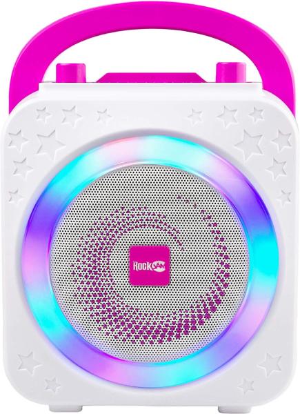 RockJam Party Karaoke-Maschine mit Bluetooth Karaoke-Anlagen LED in Weiß